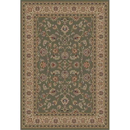 Perfectpillows Barclay Sarouk 5 ft. 3 in. x 7 ft. 3 in. Rectangular Area Rug in Green PE2589436